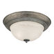 Signature 2 Light 14 inch River Rock Flush Mount Ceiling Light