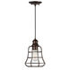 Signature 1 Light 8 inch Antique Bronze Mini Pendant Ceiling Light