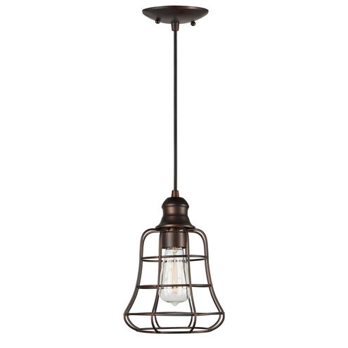 Signature 1 Light 8 inch Antique Bronze Mini Pendant Ceiling Light