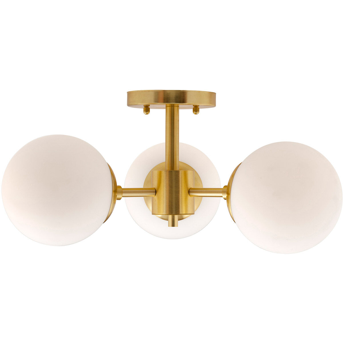 Farrell 3 Light 18 inch Soft Gold Semi Flush Mount Ceiling Light