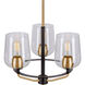 Palmer 3 Light 17 inch Black and Soft Gold Chandelier Ceiling Light