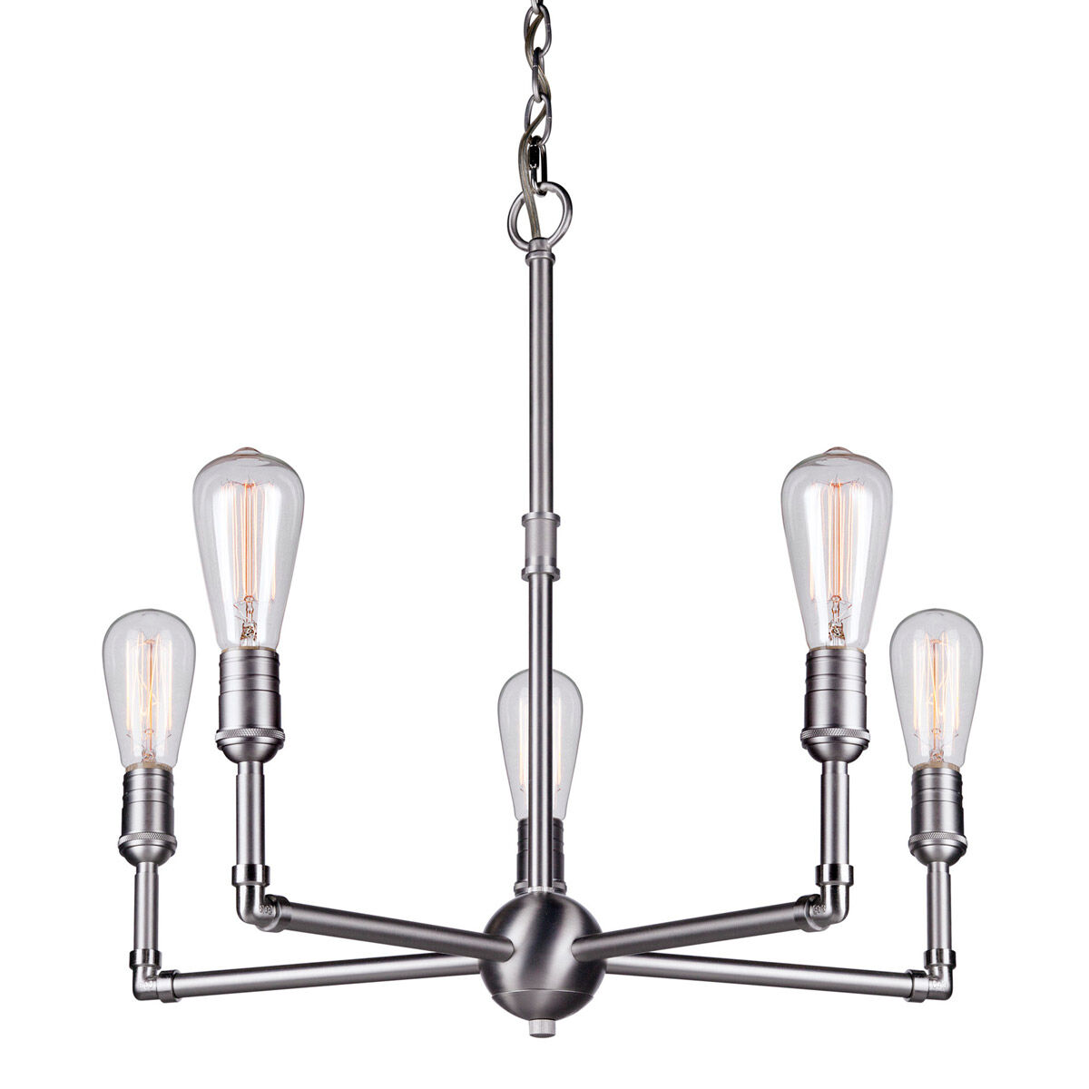 Signature 5 Light 23 inch Brushed Nickel Chandelier Ceiling Light