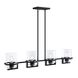 Halo 4 Light 40 inch Black Island Pendant Ceiling Light