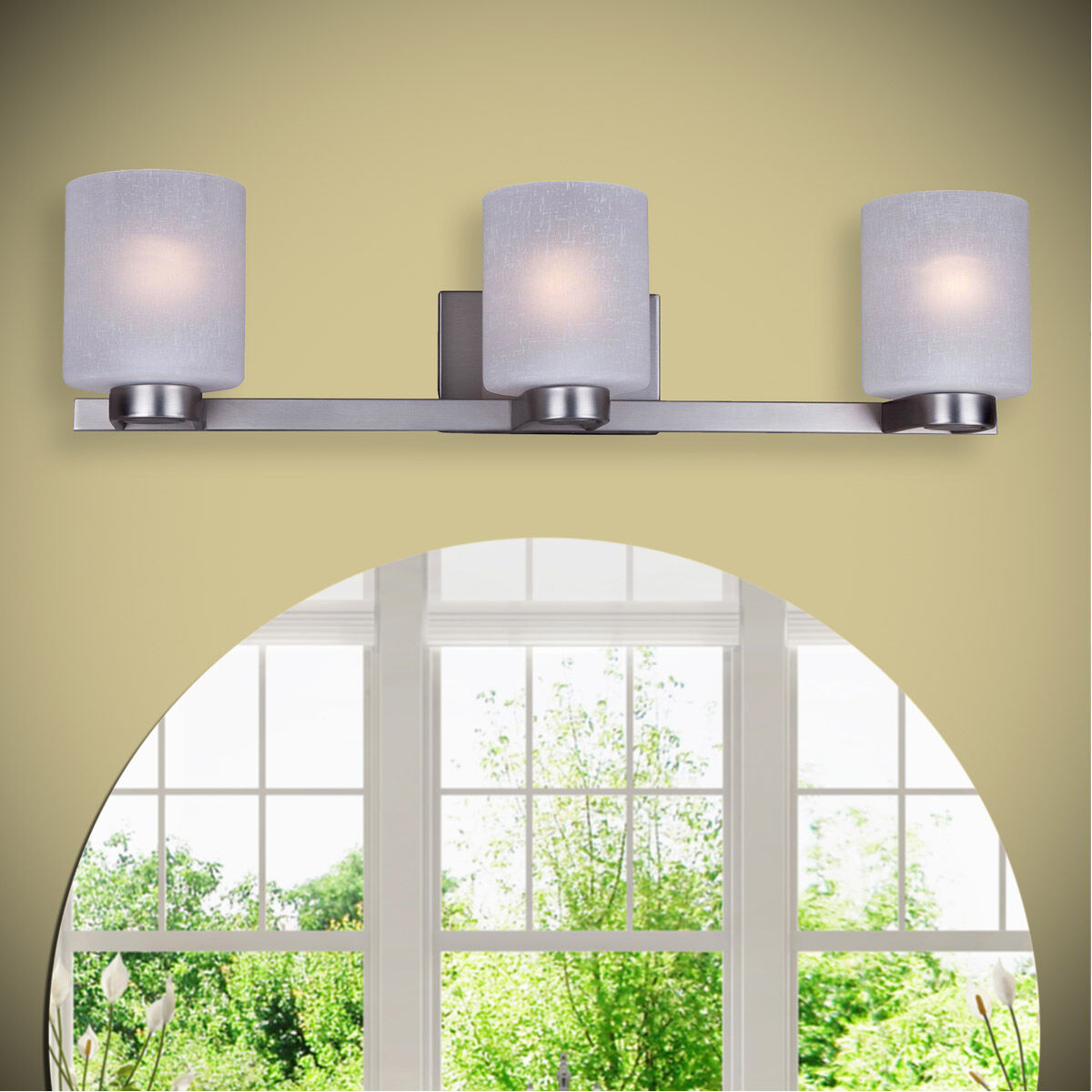 Signature 3 Light 29 inch Brushed Nickel Vanity Light Wall Light