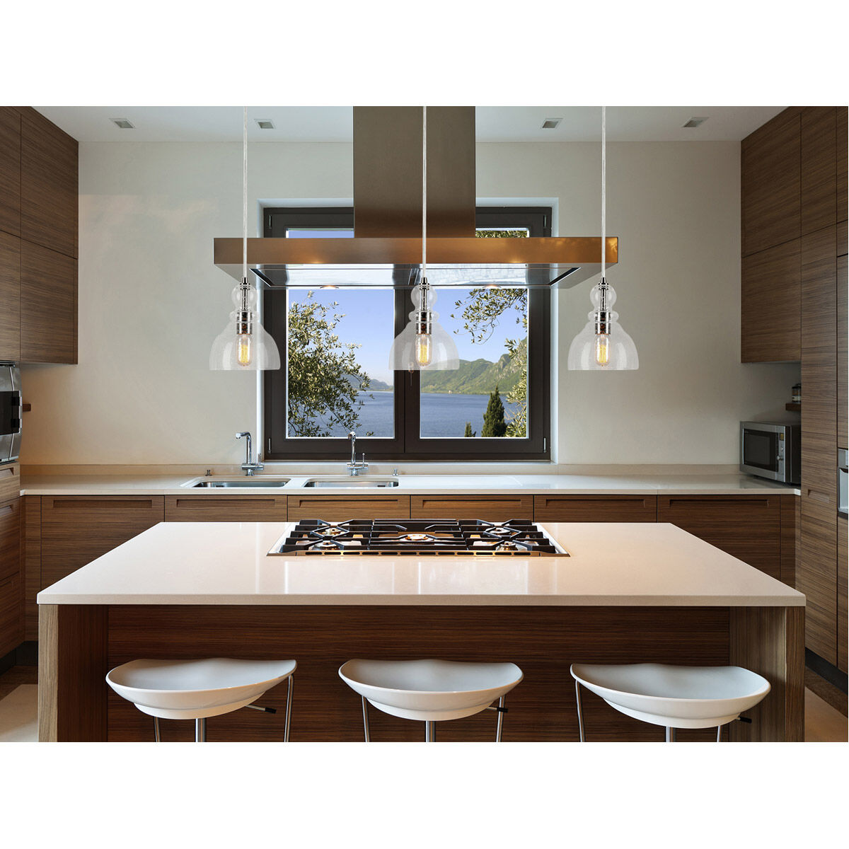 Signature 1 Light 7 inch Brushed Nickel Mini Pendant Ceiling Light