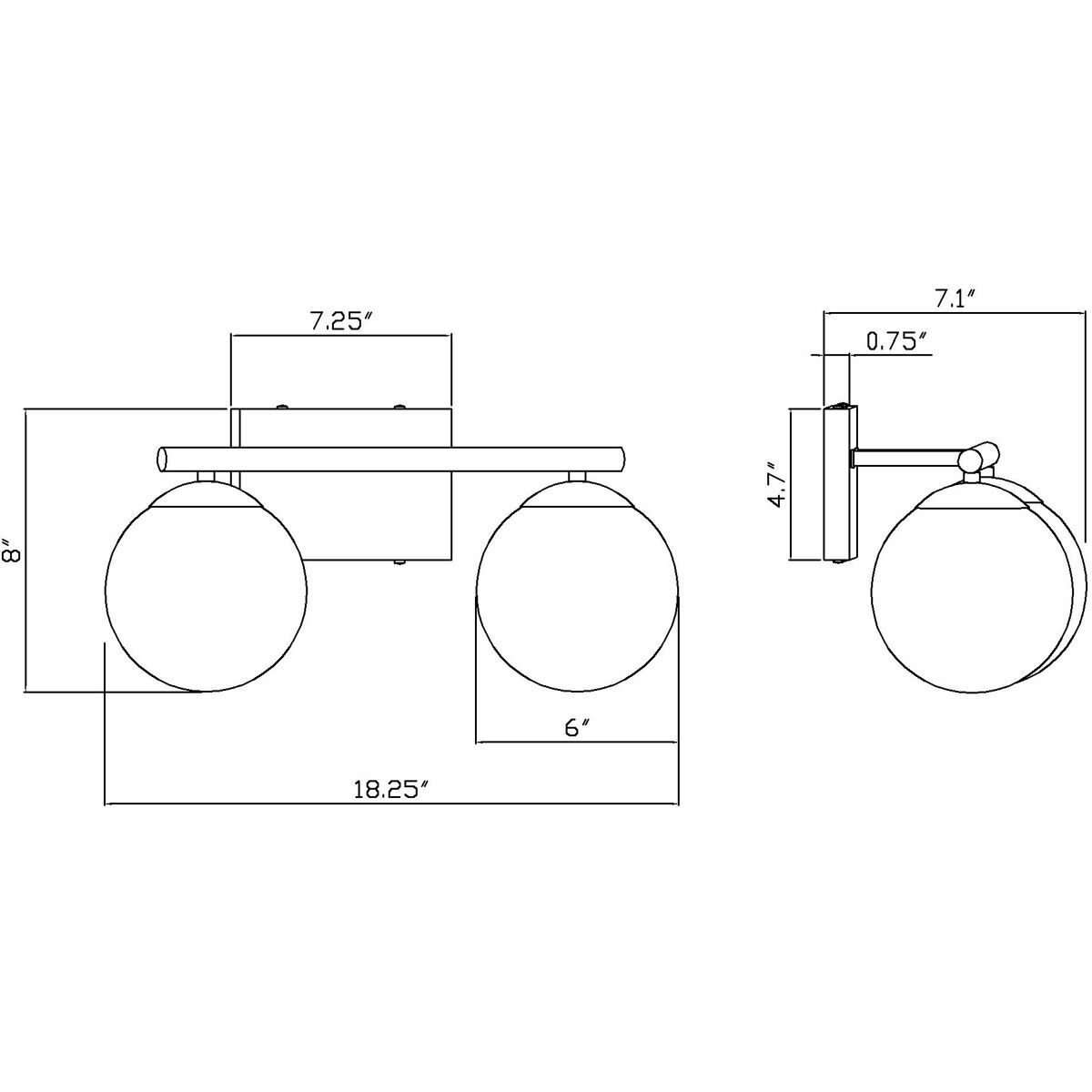 Farrell 2 Light 18 inch Soft Gold Vanity Light Wall Light