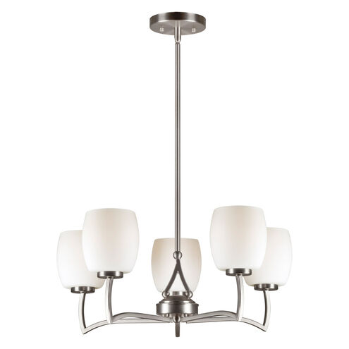 Signature 5 Light 21.5 inch Brushed Nickel Chandelier Ceiling Light