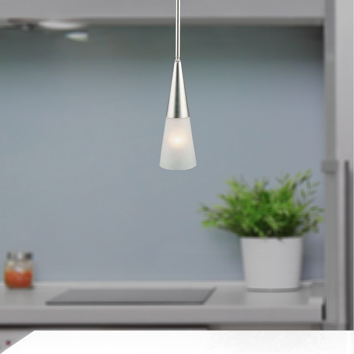 Signature 1 Light 5 inch Brushed Nickel Mini Pendant Ceiling Light