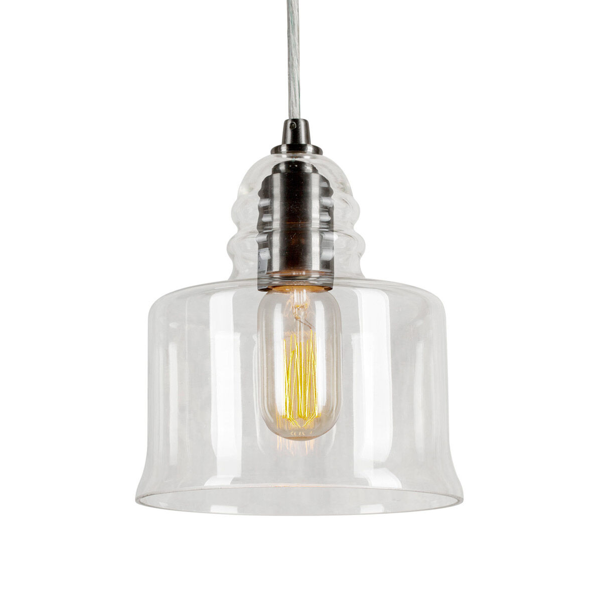 Signature 1 Light 7 inch Brushed Nickel Mini Pendant Ceiling Light