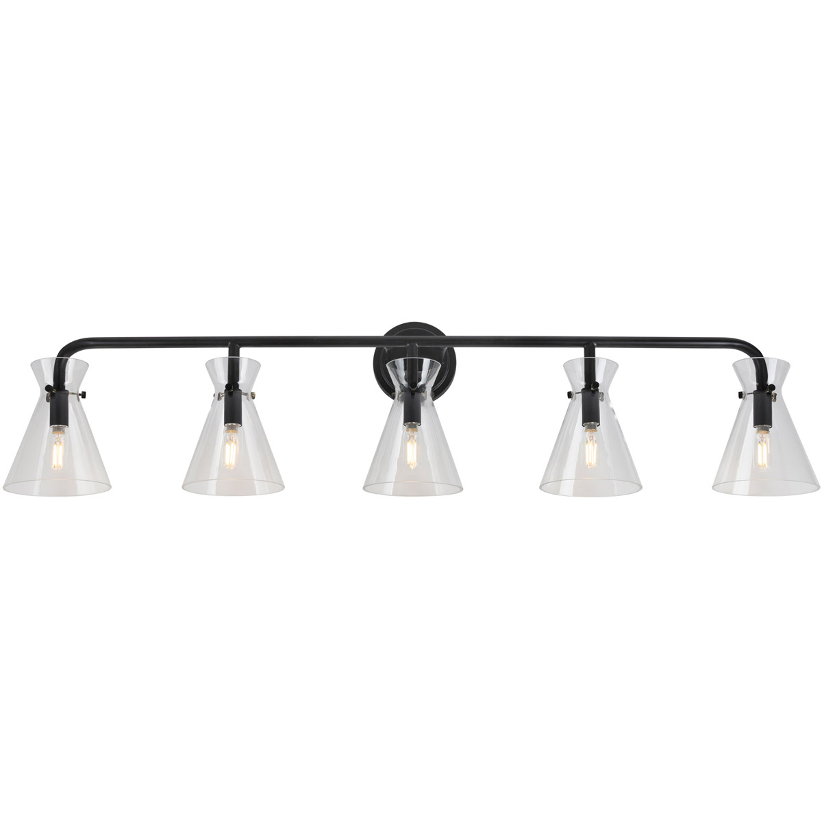 Beaker 5 Light 46 inch Black Vanity Light Wall Light