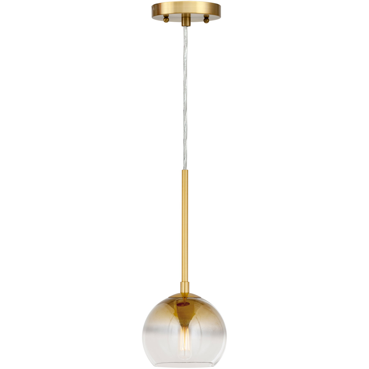 Callisto 1 Light 6.75 inch Soft Gold Pendant Ceiling Light