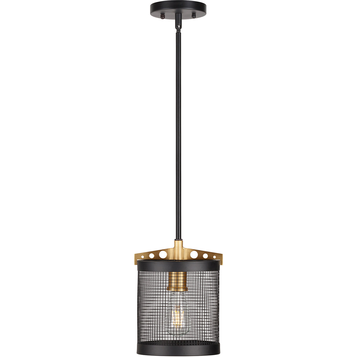 Takoma 1 Light 7.75 inch Black and Soft Gold Mini Pendant Ceiling Light