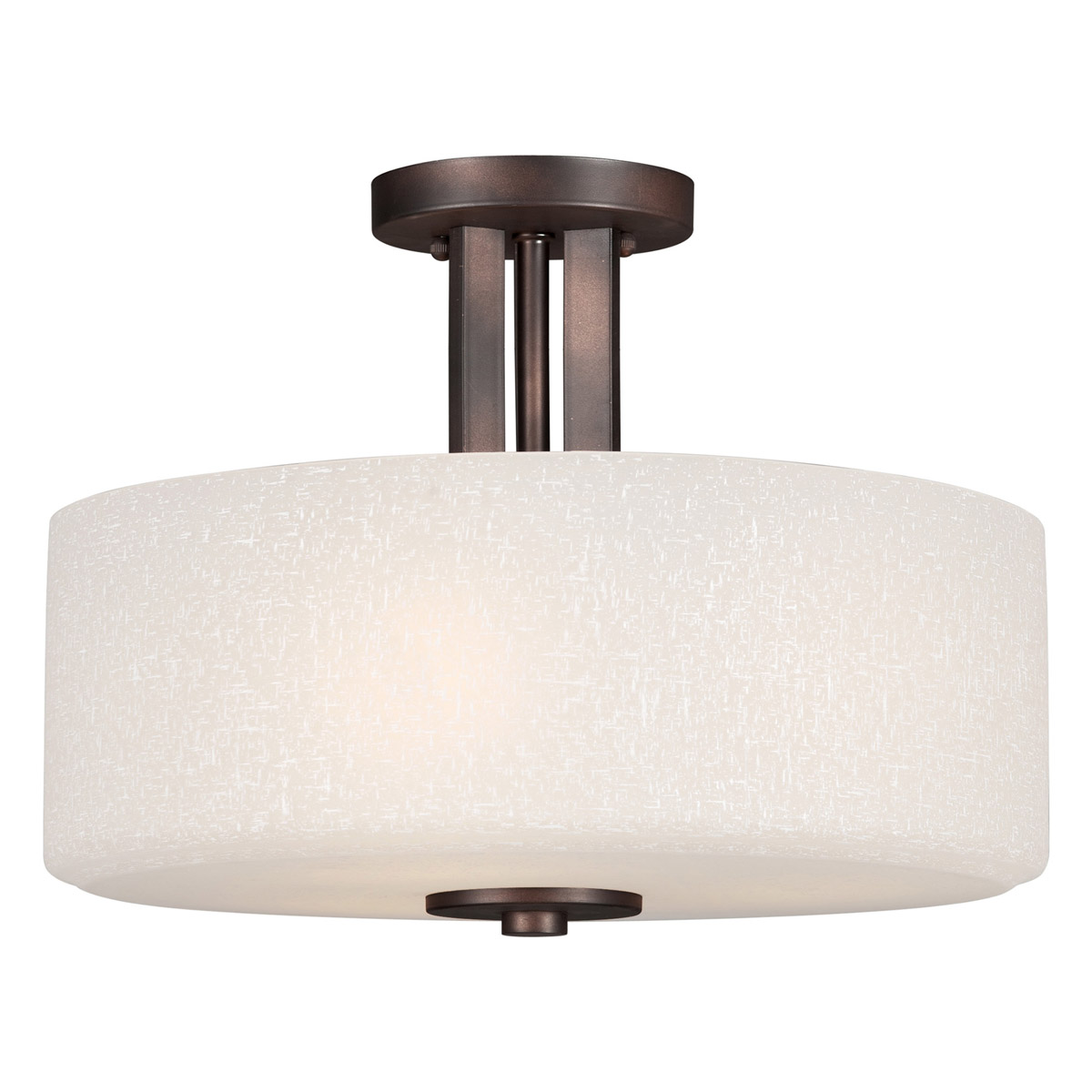 Signature 3 Light 15 inch Antique Bronze Semi Flush Mount Ceiling Light