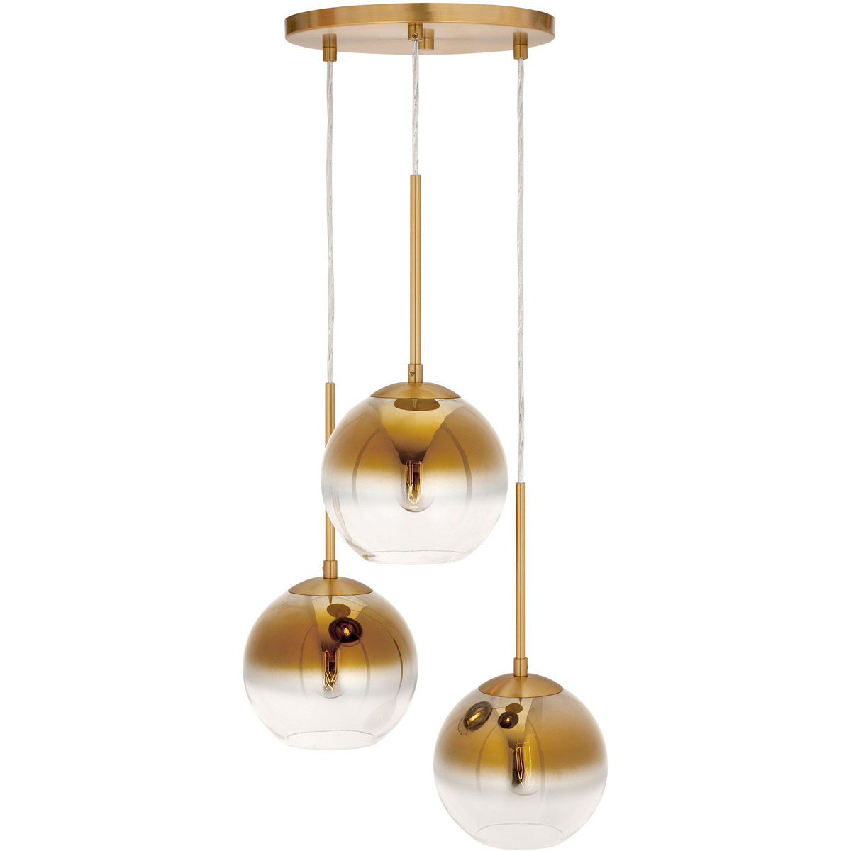 Callisto 3 Light 15.25 inch Soft Gold Pendant Ceiling Light