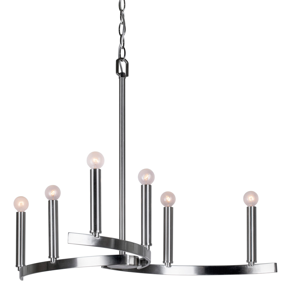Signature 6 Light 27.25 inch Brushed Nickel Chandelier Ceiling Light
