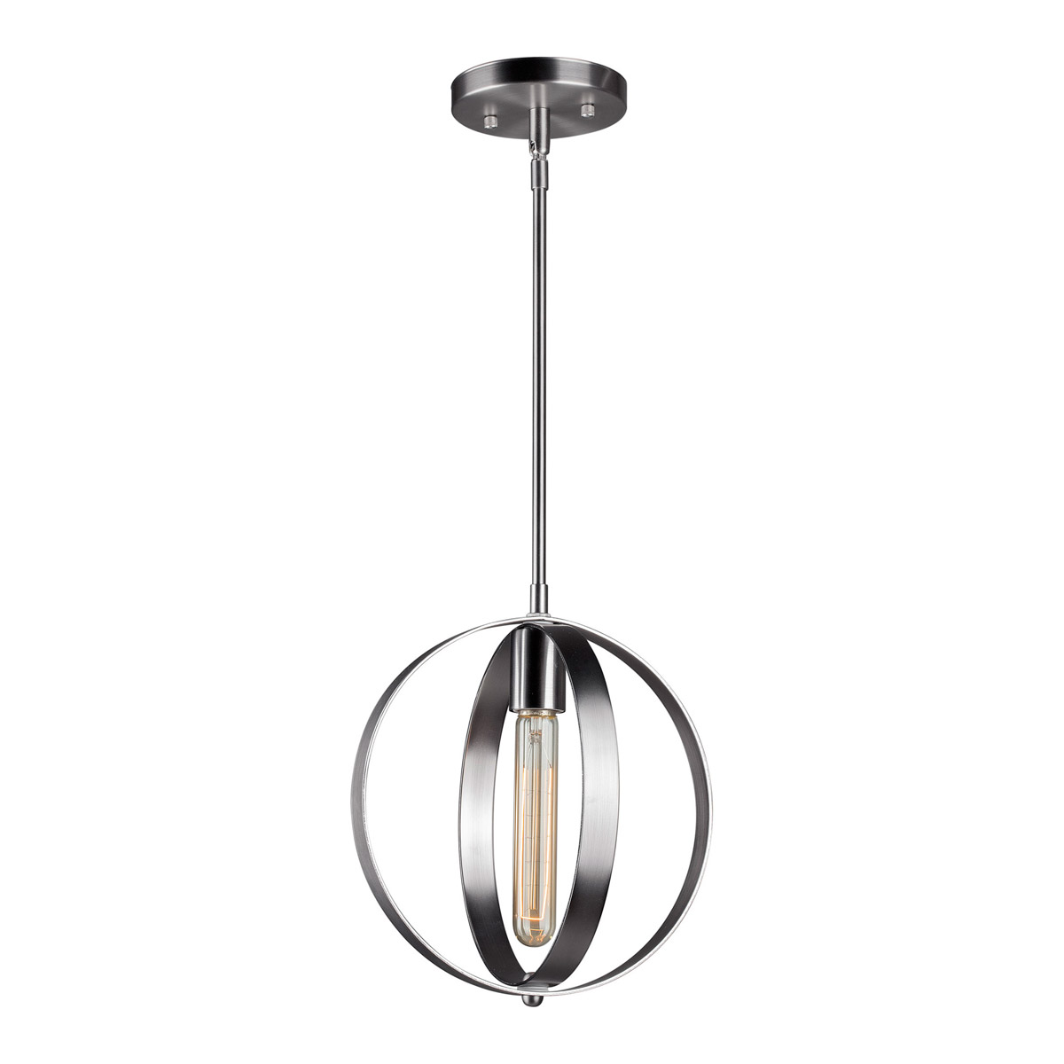 Signature 1 Light 10 inch Brushed Nickel Mini Pendant Ceiling Light