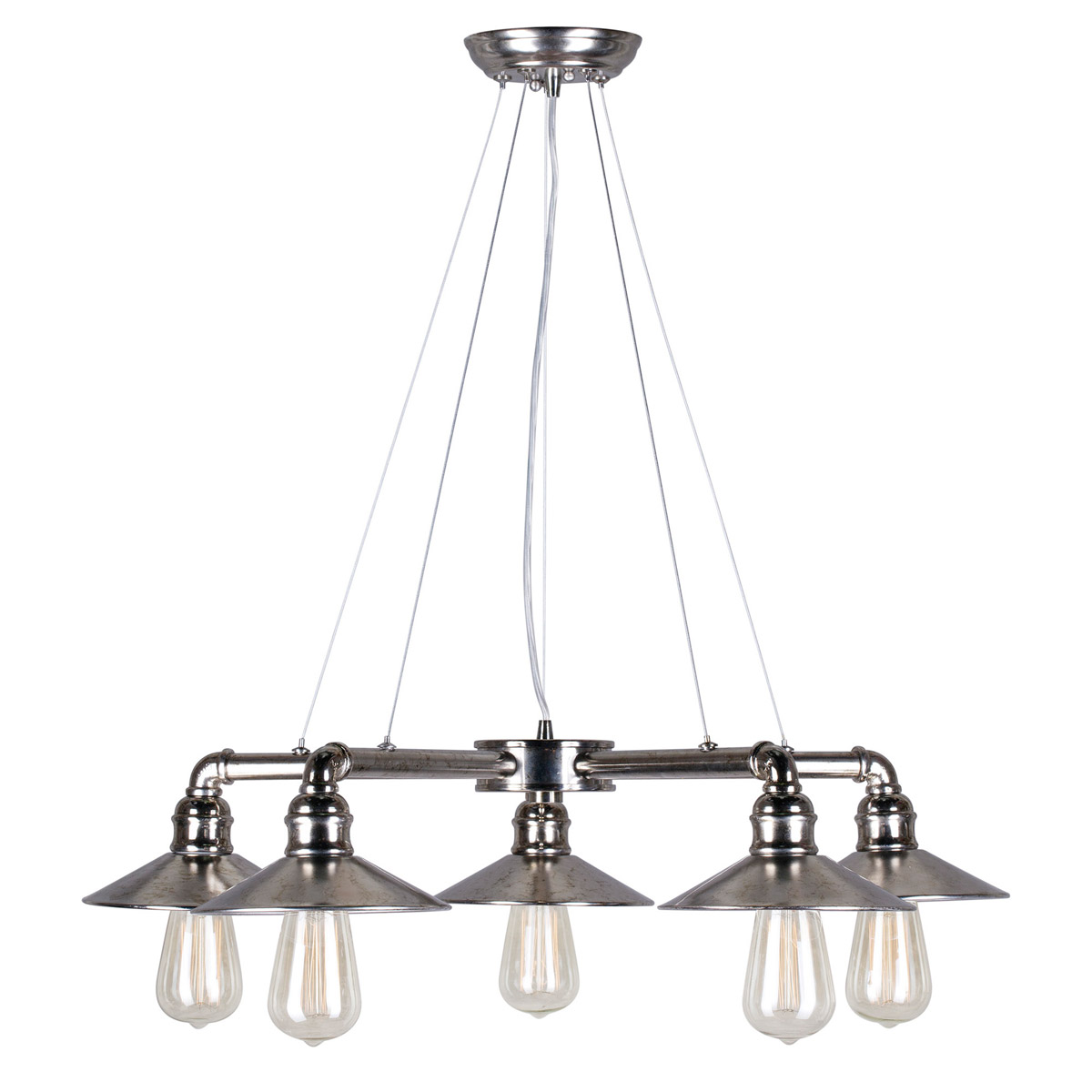 Signature 5 Light 27 inch Vintage Chrome Chandelier Ceiling Light