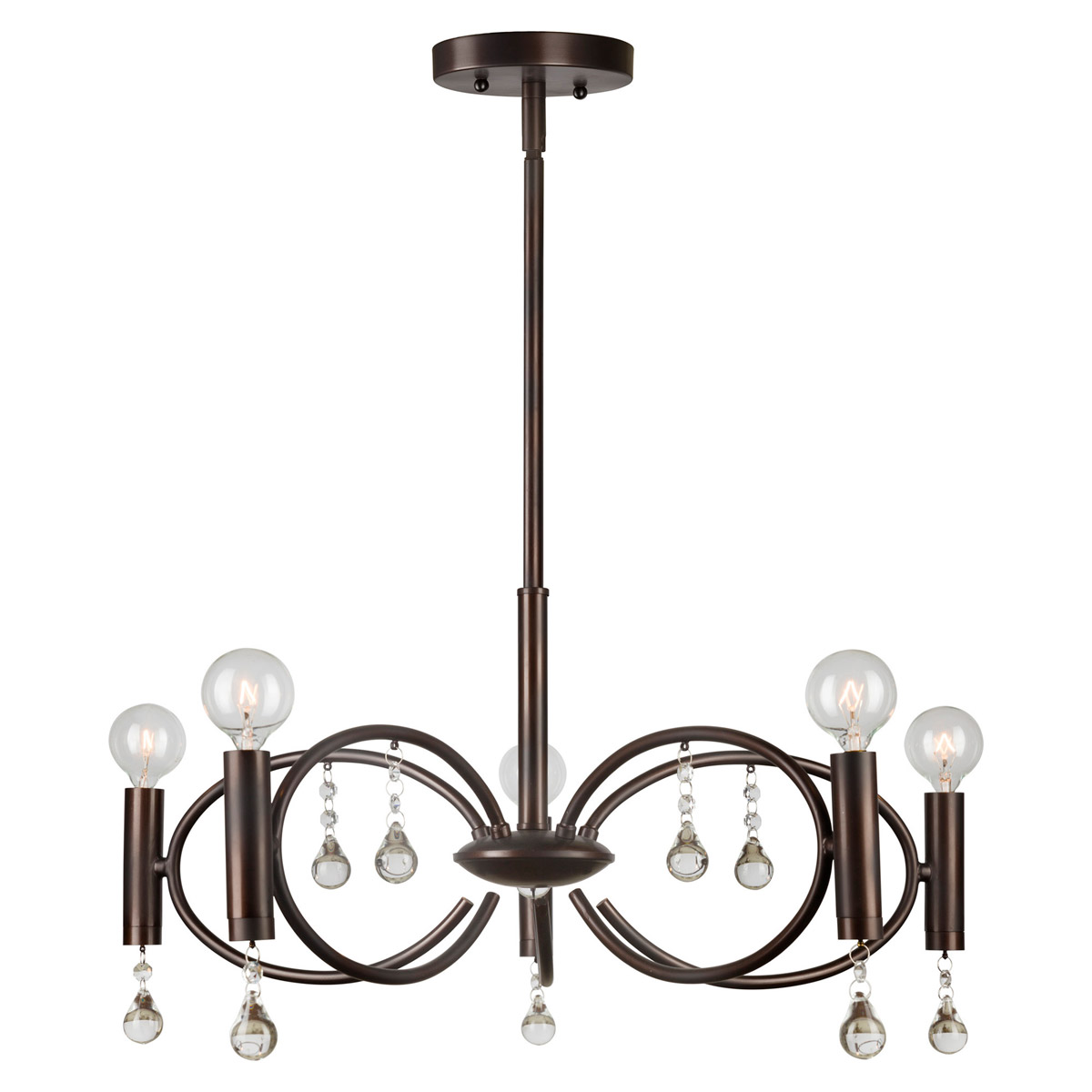 Signature 5 Light 22 inch Antique Bronze Chandelier Ceiling Light