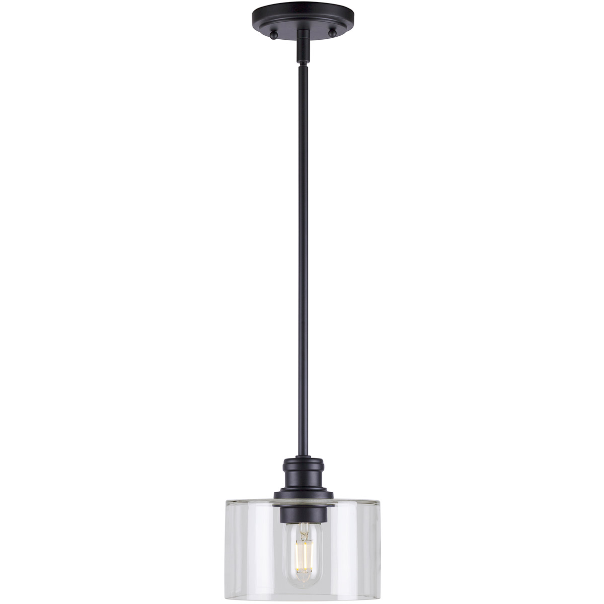 Zane 1 Light 7 inch Black Pendant Ceiling Light