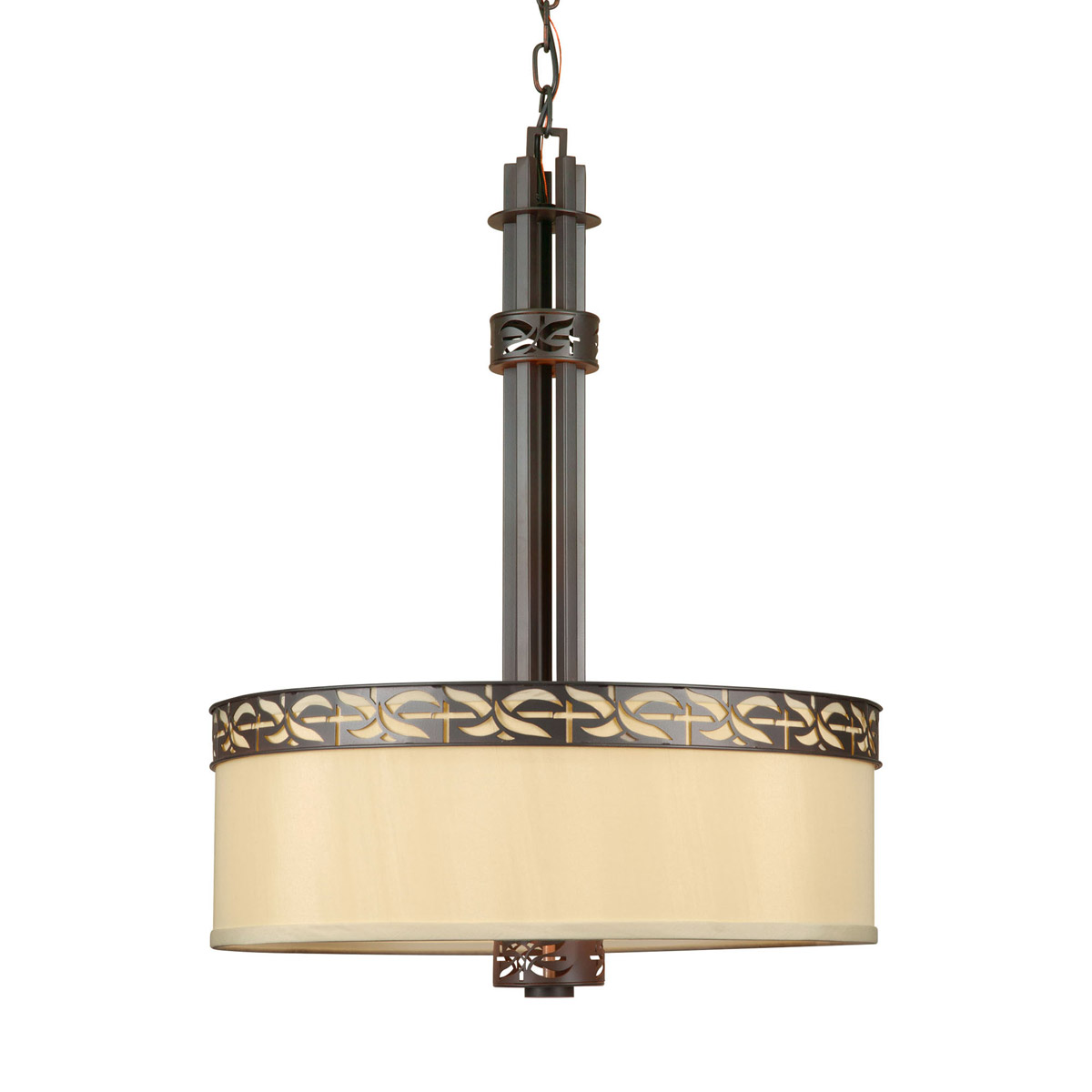 Signature 4 Light 20.5 inch Antique Bronze Bowl Pendant Ceiling Light