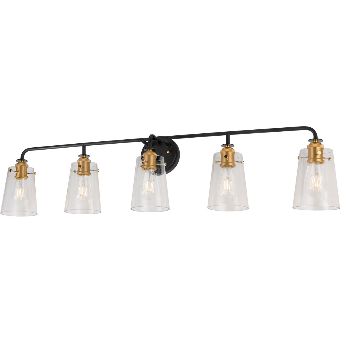Ronna 5 Light 45 inch Black and Soft Gold Bath & Vanity Wall Light