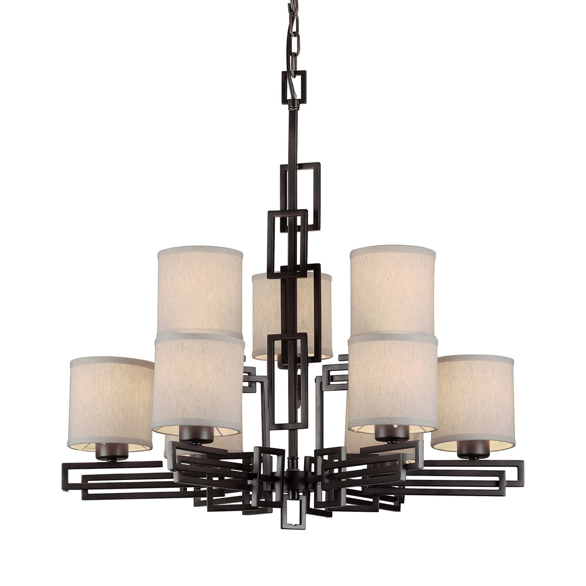 Signature 9 Light 28 inch Antique Bronze Chandelier Ceiling Light